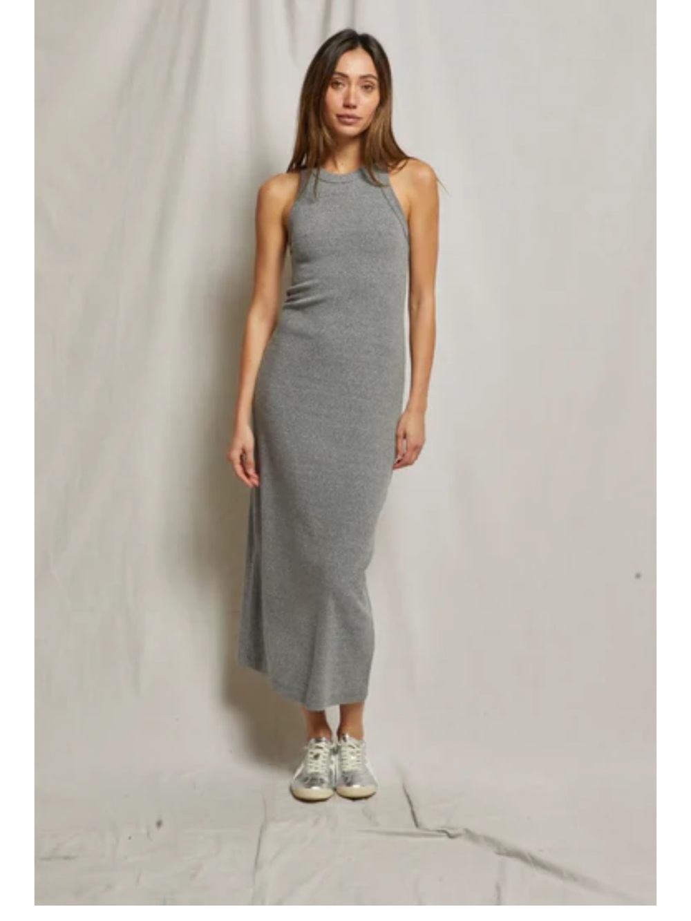 perfectwhitetee Black Sleeveless ribbed dress
